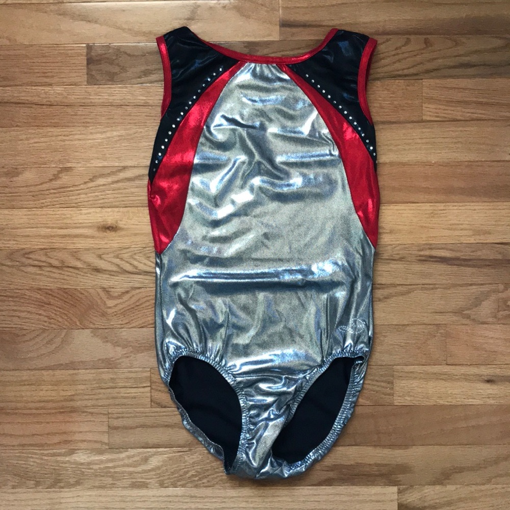 Dreamlight Silver, Red and Black Leotard